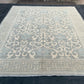 Unique Modern Handmade Blue Khotan Area Rug,Large Neutral Khotan Rug,Turkish Pastel Blue Cream Beige Living room rug,9x12 Living room rug.