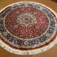 Round Handmade Real Silk Rug – Persian Medallion Design 6ft Diameter,Luxury Round Silk Carpet,Handwoven Round Silk Rug, Original Silk Rug.