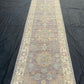 3x13 Handmade Oushak Runner Rug - Elegant Turkish Wool Hallway Carpet in Pastel Tones,Pastel Toned Khotan Runner rug,13 ft Soft runner rug