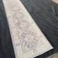 14 ft Extra long Handmade Oushak Runner Rug -Rustic Turkish Oushak runner,,Soft Blue Cream toned Runner rug.Soft Pastel Oushak Runner Rug.