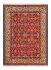 Handwoven Persian Wool Silk Rug 5.7x7.7 ft - Luxurious Red Gold Floral Design - High-End Oriental Carpet for Living Room & Home Decor