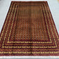 Red & Gold Turkmen Rug – 6.6x9.5 ft Handmade Wool Area Rug