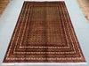 Red & Gold Turkmen Rug – 6.6x9.5 ft Handmade Wool Area Rug