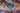 Shawl wool area rug 4x6 blue, red, ivory tribal geometric design