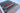 Gabbeh wool area rug 7x9 blue, red, multicolor tribal geometric design