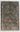 Afghan Rug 3x4 Blue Gray Floral Accent Rug with Burgundy Gold and Ivory Flowers, Decorative Border for Bedroom Entryway Reading Nook Decor