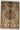 Afghan Rug 3x4 Cream Patterned Area Rug with Blue Green and Burgundy Medallion, Decorative Panels for Bedroom Entryway Reading Nook Decor