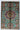 Afghan Rug 3x4 Turquoise Medallion Area Rug, Colorful Blue Red Geometric Pattern for Bedroom Entryway or Reading Corner