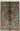 Afghan Rug 3x4 Colorful Turquoise Area Rug, Large Center Medallion and Small Geometric Motifs for Bedroom or Entryway