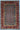 Afghan Rug 6x8 Burgundy Red Area Rug with Horse and Elephant Borders, Blue Geometric Square Pattern for Living Room Bedroom or Office Decor