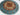 Round Afghan Rug 6x6 ft Blue Area Rug with Large Cream, Rust and Burgundy Flower Medallion and Fringe for Living Room or Bedroom