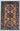 Afghan Rug 3x4 Beige Geometric Accent Rug with Blue Burgundy and Teal Medallions, Patterned Border for Entryway Bedroom Small Space Decor