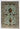 Afghan Rug 3x4 Light Aqua Floral Rug with Blue Rust and Green Flowers, Curving Vines and Fringe for Bedroom Entryway Reading Nook Decor