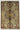 Afghan Rug 3x4 Cream Blue Medallion Rug with Red Green and Gold Patterned Panels, Colorful Small Area Rug for Bedroom Entryway Home Decor