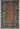 Afghan Rug 6x8 Red Grid Area Rug with Green Horse and Blue Elephant Borders, Colorful Geometric Tile Pattern for Living Room or Bedroom