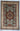 Afghan Rug 6x8 Turquoise Blue Geometric Area Rug with Burgundy Center Medallion and Cream Flower Frame for Living Room or Bedroom