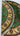 Round Afghan Rug 6x6 ft Deep Green Area Rug with Cream Flower Border, Burgundy Details and Fringe for Living Room or Bedroom