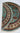 Round Afghan Rug 6x6 ft Turquoise Blue Geometric Area Rug with Center Diamond, Cream Patterned Ring and Fringe for Living Room Decor