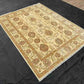Handmade ivory Chobi rug 5x7 ft placed on living room floor – Persian decor