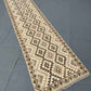 Side angle of handmade kilim runner in living space