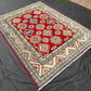 Luxury handmade wool area rug on hallway floor