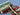 Close-up view of luxury Gabbeh rug with colorful geometric design
