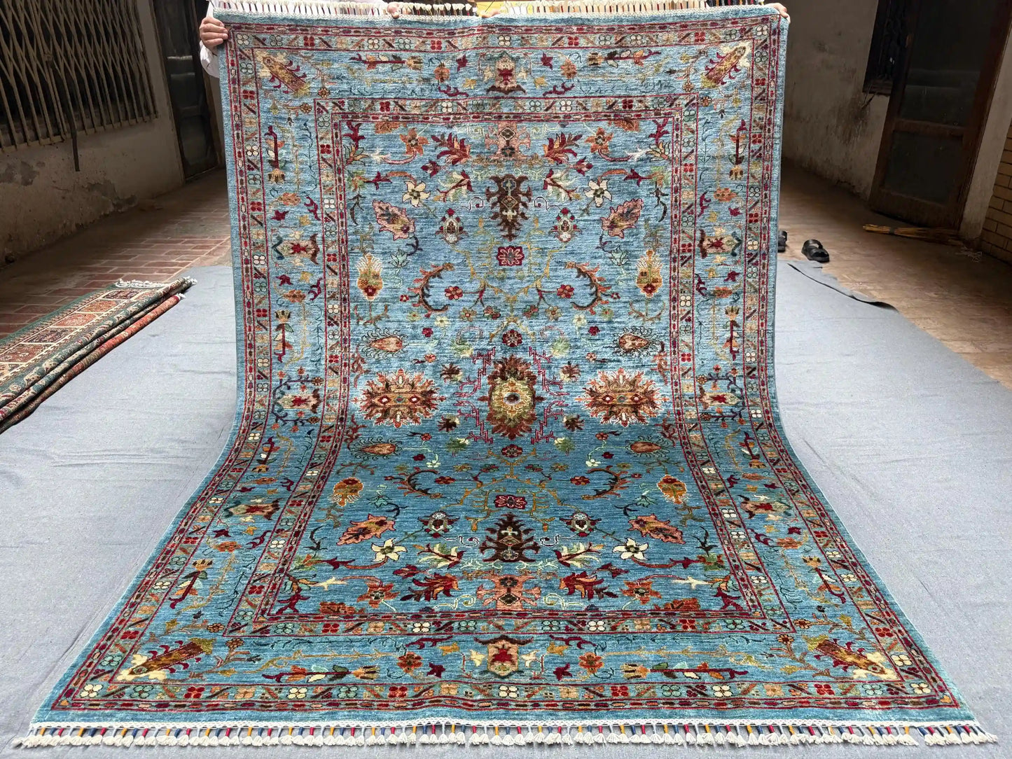 Knotted handmade Sultani carpet as luxury room accent