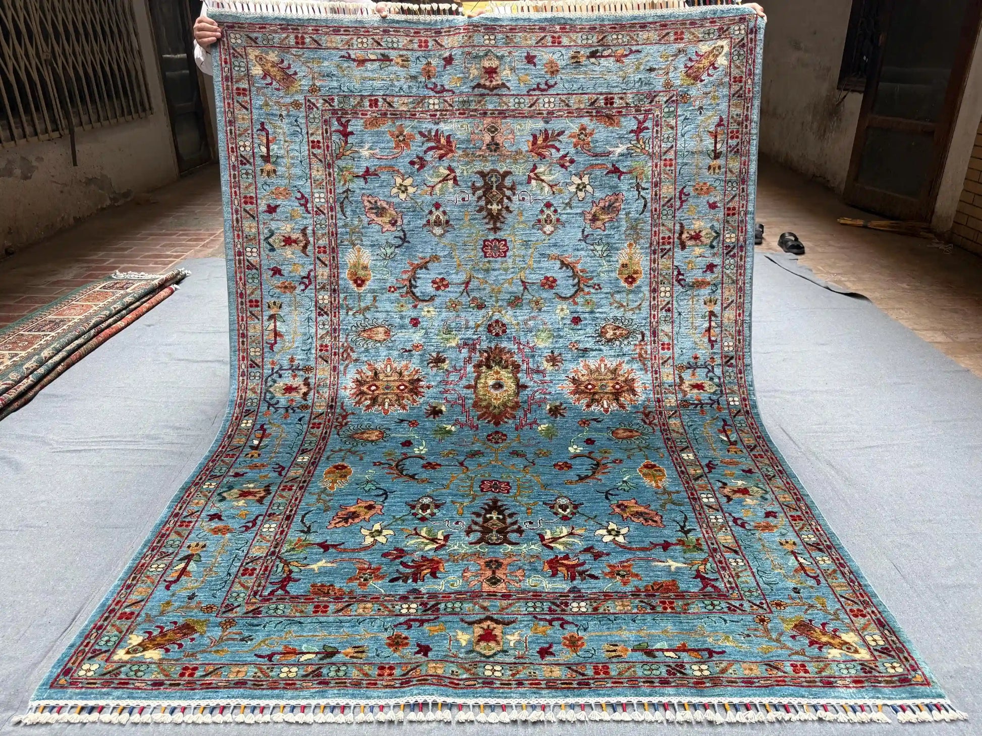 Knotted handmade Sultani carpet as luxury room accent