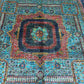Close-up of vintage-inspired pattern on 6x9 handmade Mamluk rug – wool silk detail