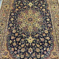 Wool texture and weaving detail of Persian Nain area rug