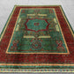 6x8 Persian-style red and teal rug styled in modern interior