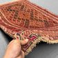 Handmade Persian Afghan rug 2.11x4.6 ft shown in hands – red wool kilim tribal carpet