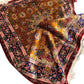 Handmade 5x7 Persian silk rug folded – soft pile and intricate weave