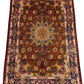 5x7 Persian silk area rug on floor – brown and multicolor luxury rug