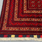 Red & Black Turkmen Rug – 6.5x9.9 ft Handmade Wool Tribal Area Rug