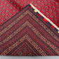 Red & Black Turkmen Rug – 6.5x9.9 ft Handmade Wool Tribal Area Rug
