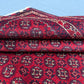 Red & Black Turkmen Rug – 6.5x9.9 ft Handmade Wool Tribal Area Rug