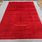  Red Gabbeh Rug 6.6x9.7 ft on floor – Boho Persian Style