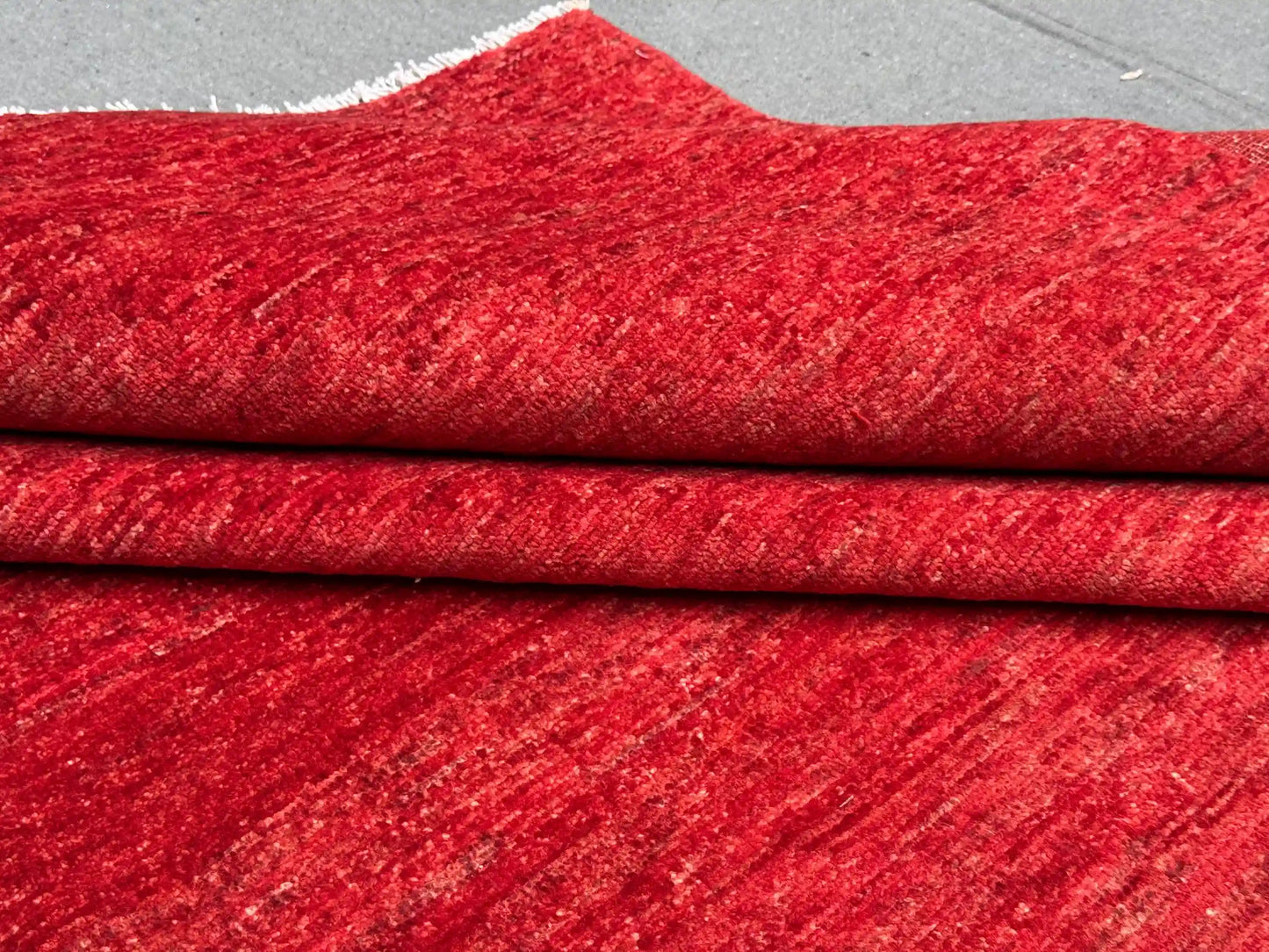 Persian Gabbeh Rug showing backside and knot density