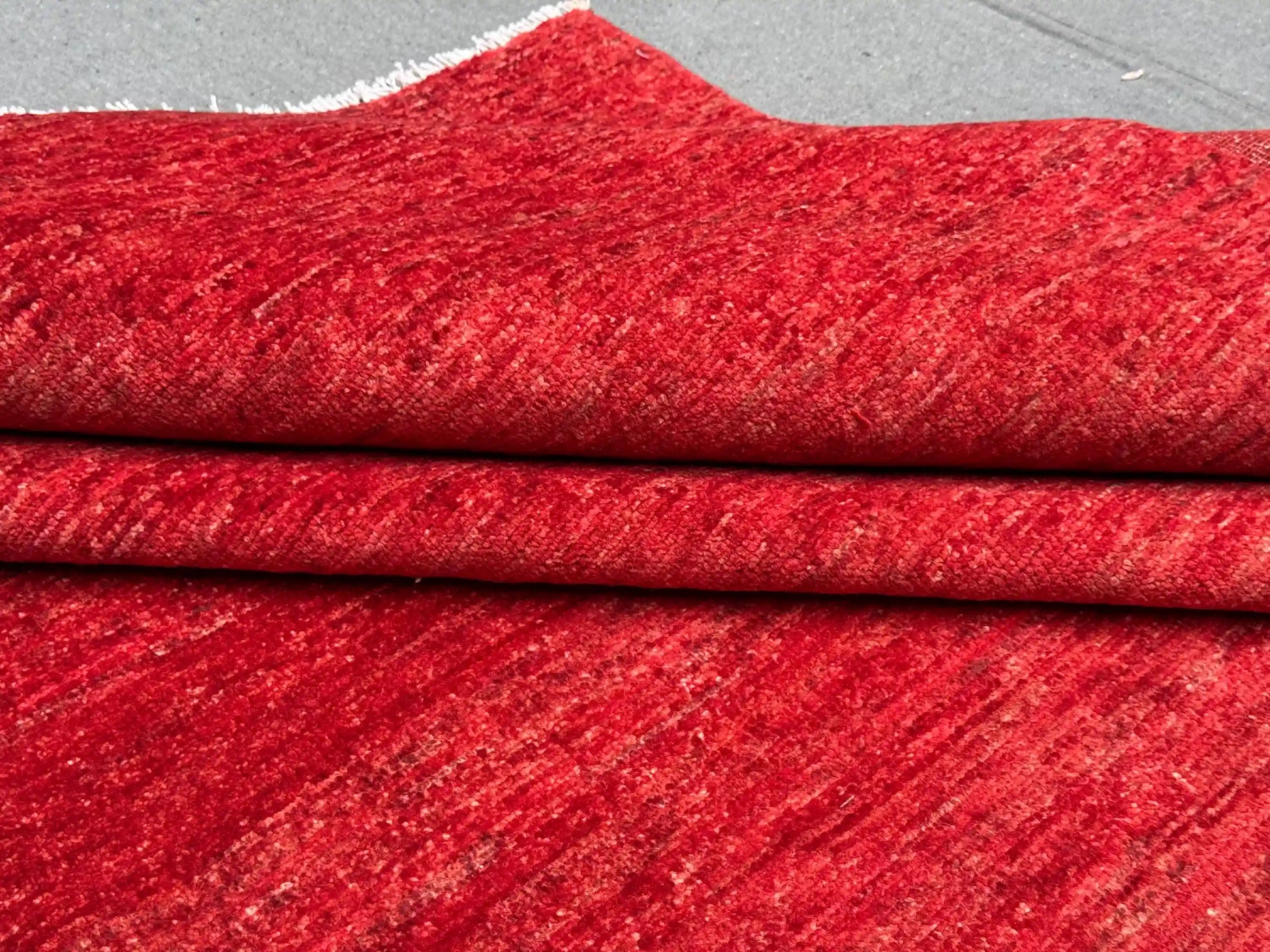 Persian Gabbeh Rug showing backside and knot density