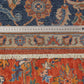 Hand-knotted rug texture and fringe detail
