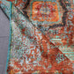 Fold showing knotted back of 5x8 multicolor Mamluk rug