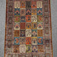 Silk patchwork Persian rug placed in elegant living room
