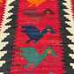 Close-up of wool flatweave texture on multicolor Turkish Kilim – knotted and handcrafted.