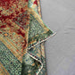 Texture detail of hand-knotted wool & silk Oriental carpet