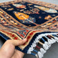 6x8 Tree of Life wool rug in hands, handmade dark blue carpet