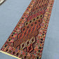 Antique Turkish kilim runner rug placed in hallway – 2.8x9.3 ft
