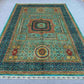 Floor layout view of wool on silk Mamluk rug – 6x9 Turkish-Afghan handmade piece