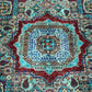 Close-up of wool and silk weave of Turkish Mamluk rug