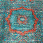 Close-up of handwoven wool texture on Turkish 6x8 Mamluk rug